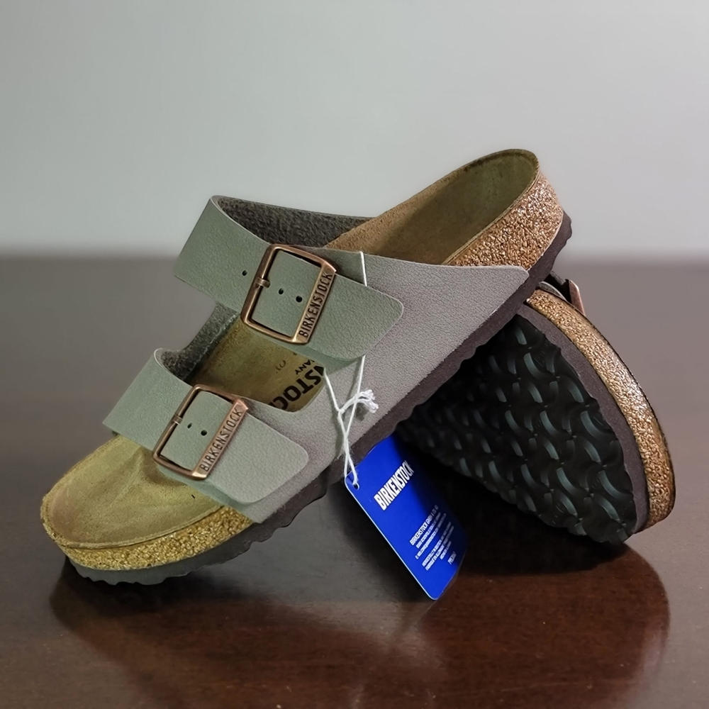 Birkenstock Arizona Women's Sandals Slides Shoes 38 US 7 7.5 Stone Suede Leather - Picture 6 of 12